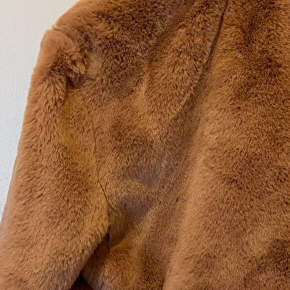 Magaschoni Camel Faux Fur Coat S - Picture 5 of 6